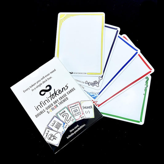 InfiniTokens Double-Sided Dry Erase Color Card Game Tokens 25 Pack